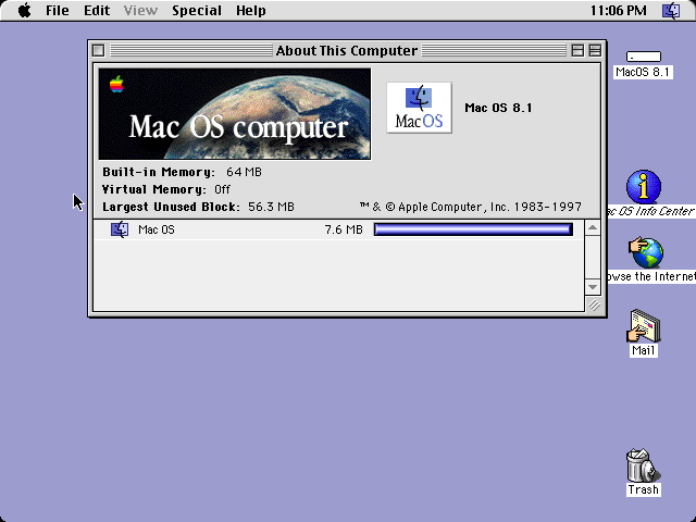 Mac OS 8.1 About This Computer (1998)